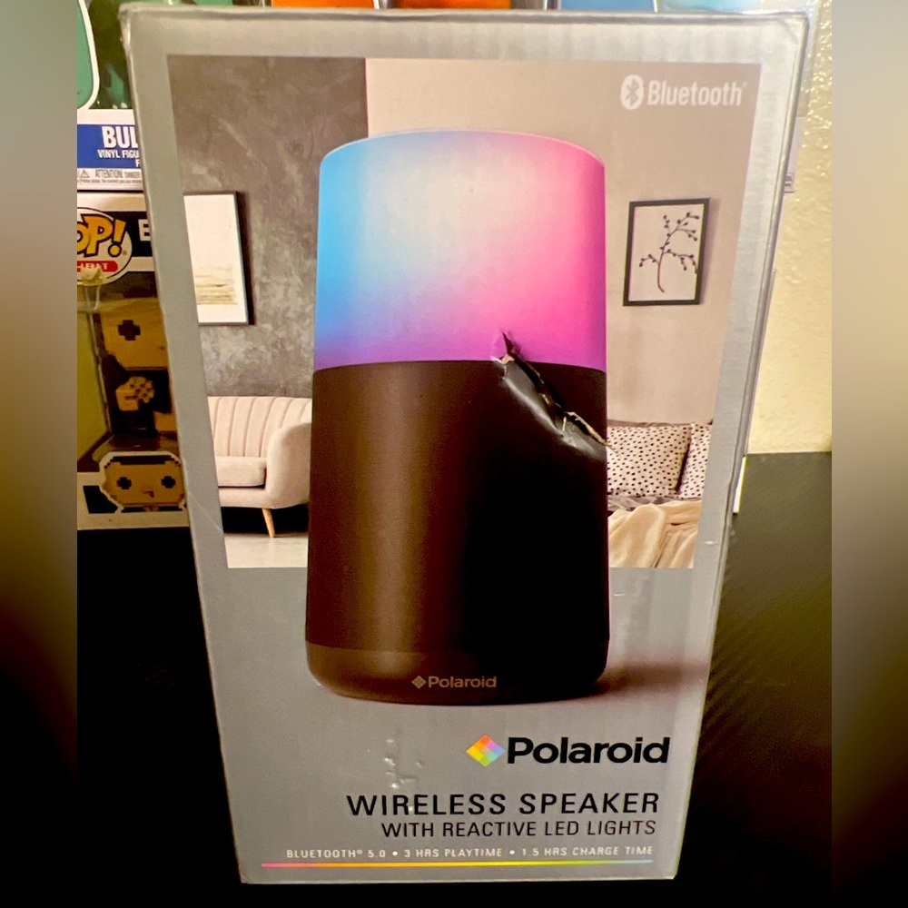 Polaroid Melody Aqua Bluetooth Wireless Speaker w/Reactive LED Lights